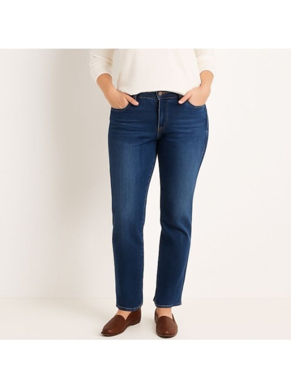 J.Jill Womens Jeans Fit Slim Dark Wash 100% Cotton Denim Mid Rise Size 2